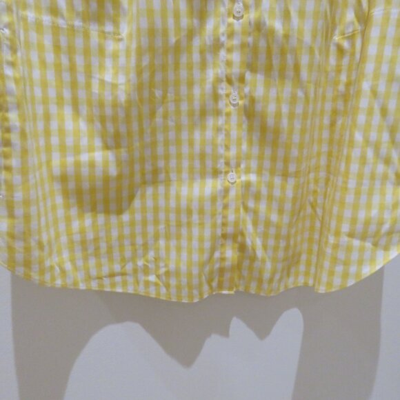 LAFAYETTE 148 Yellow White Gingham Tunic Shirt 2XL Preppy Old Money Yacht Coast - Picture 8 of 15